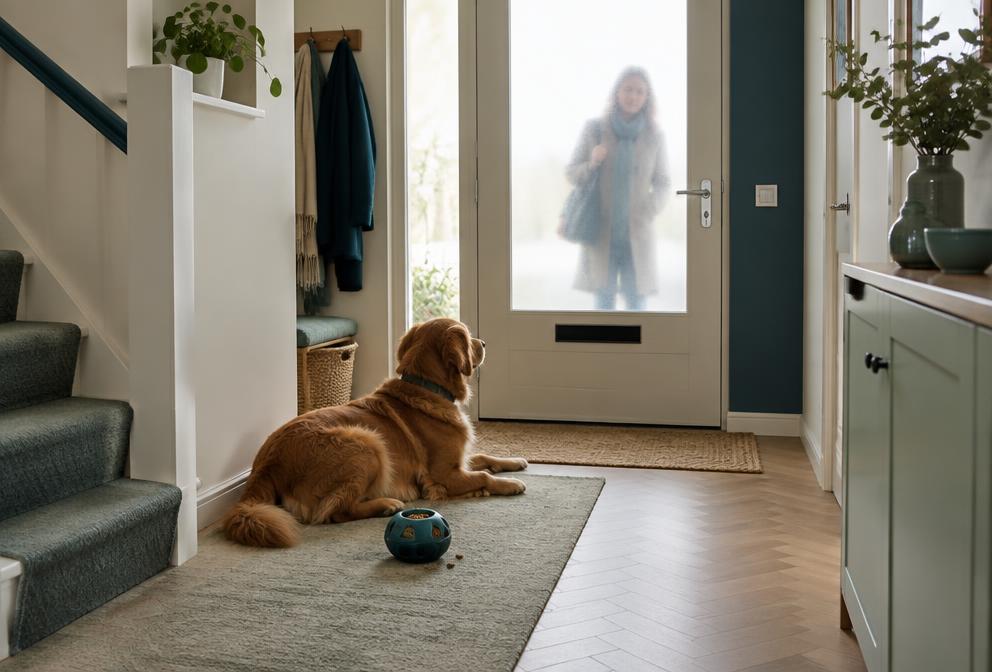 Illustratie bij Hond blaft als hij alleen thuis is: wat helpt
