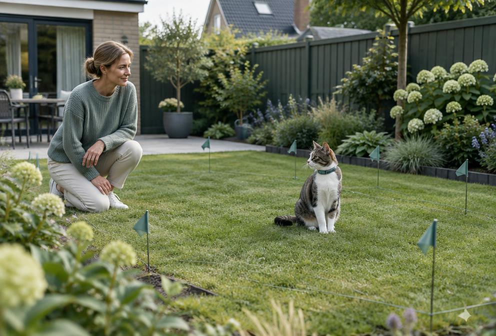 Illustratie bij Kattenomheining: werkt een onzichtbaar systeem?