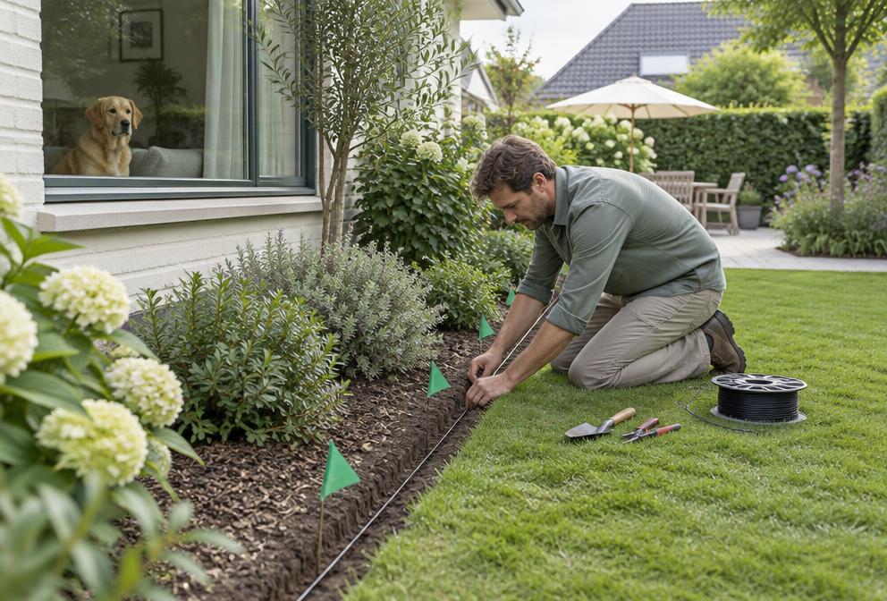 Illustratie bij Onzichtbare omheining installeren: stap voor stap